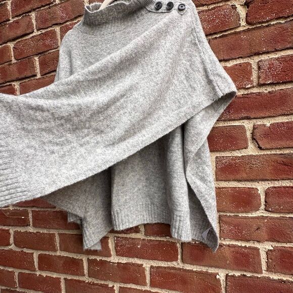Ann Taylor LOFT outlet Poncho sweater mock neck gray XS/S  NEW - Picture 4 of 9